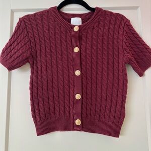 H&M Burgundy Knit Cardigan